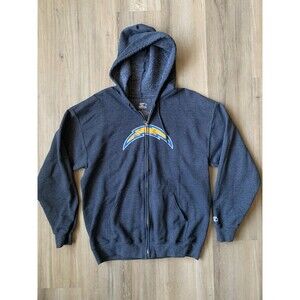 CHARGERS NFL Licensed Starter Brand Hooded Jacket Full Zip GRAY Large